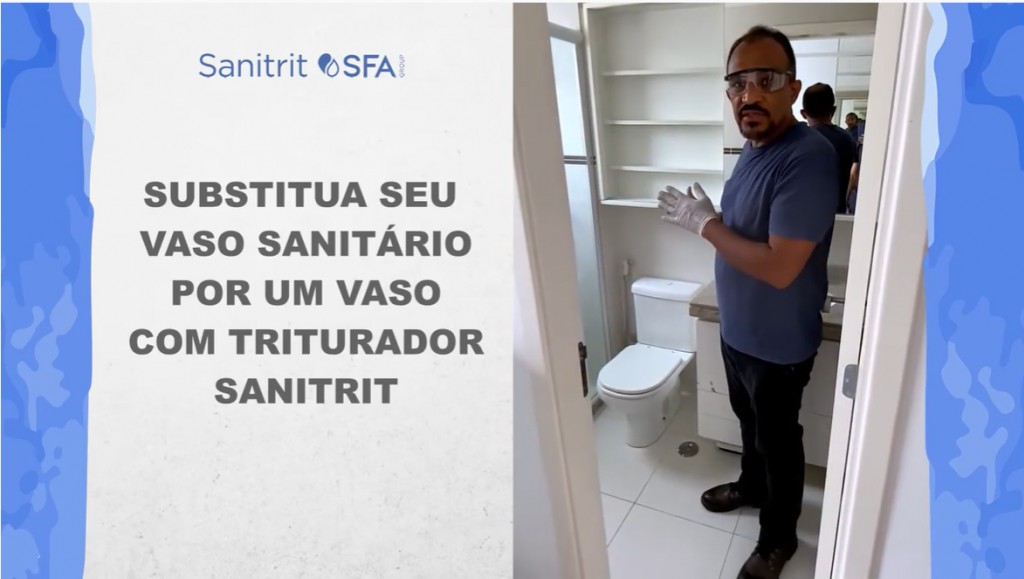 Ao triturar o papel higiênico, o sistema Sanitrit dispensa o uso da lixeira: é mais higiene e praticidade!